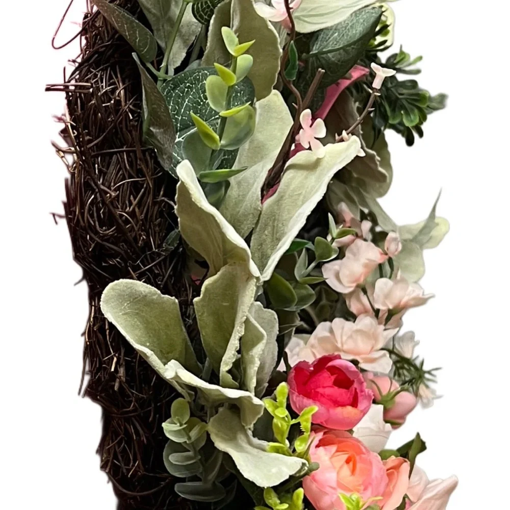 Floral Green and Pink Wreath